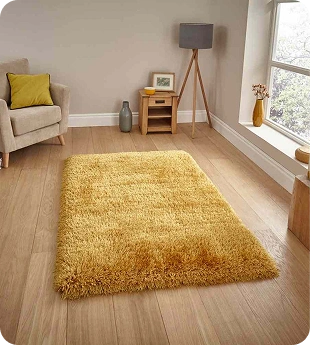 Golden Color Shaggy Rugs Dubai