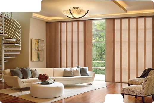 Luxury Livingroom Panel Blinds Dubai