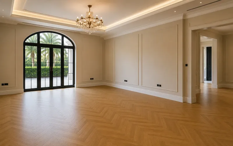 After Herringbone Parquet Flooring Project
