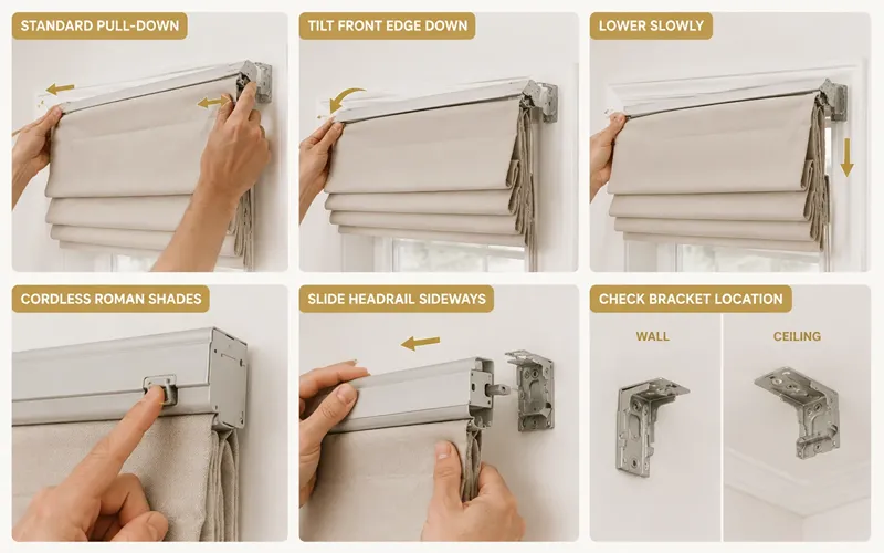 How to Remove Roman Blinds