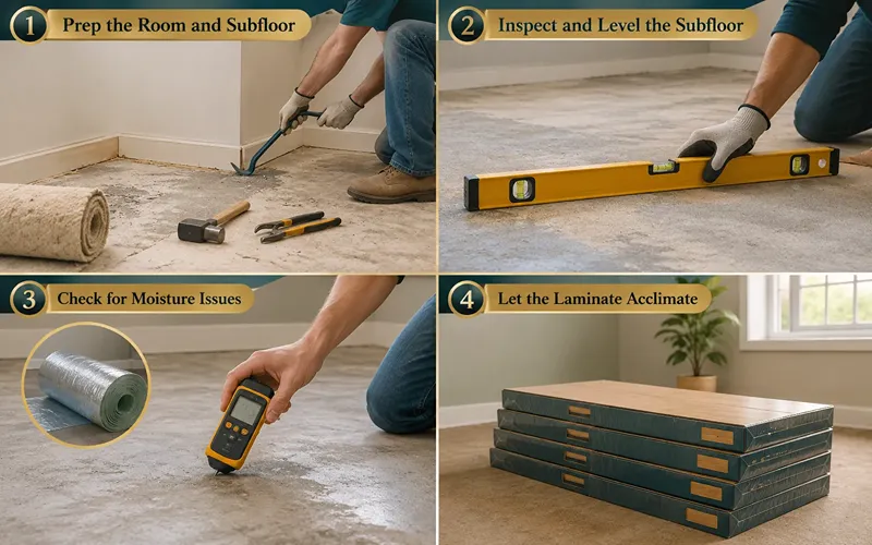 Step 1 Prep the Room and Subfloor