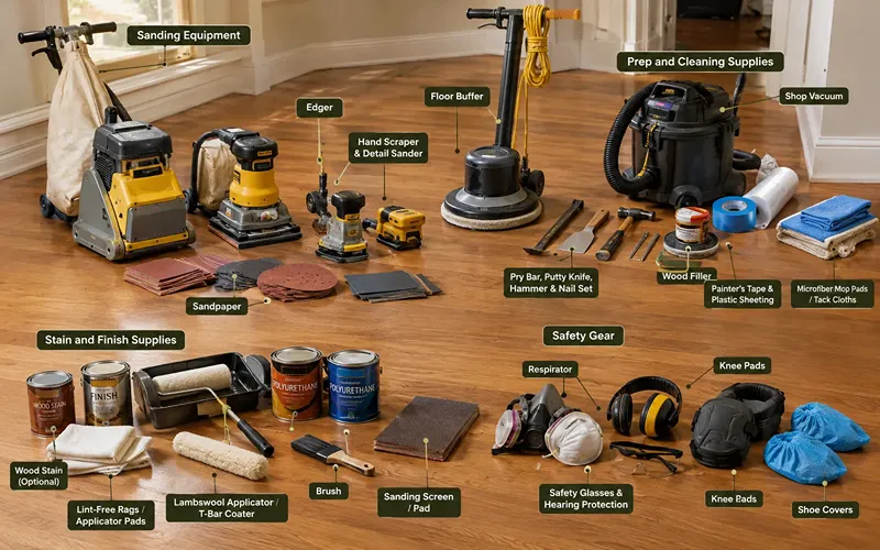 Tools and Materials for Refinishing Hardwood Floors